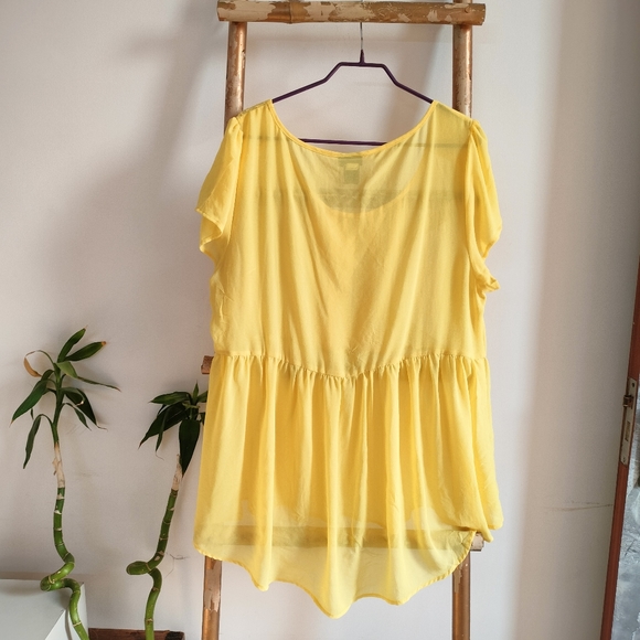 Plus Peplum Lace Flowy Top - Picture 3 of 15